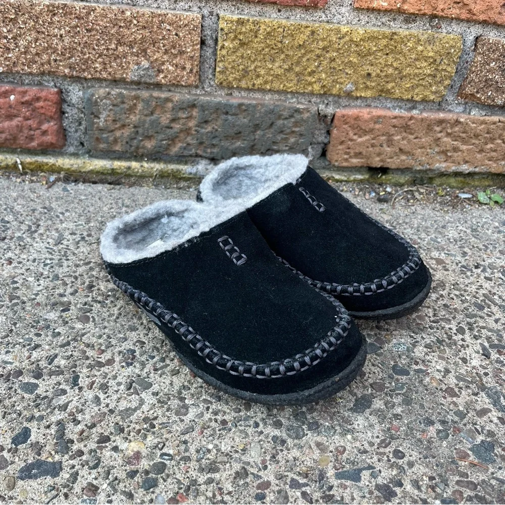SOREL Kids Moccasins Mules Size 12 Slip on Shoes Slippers Wool Black - Picture 5 of 10